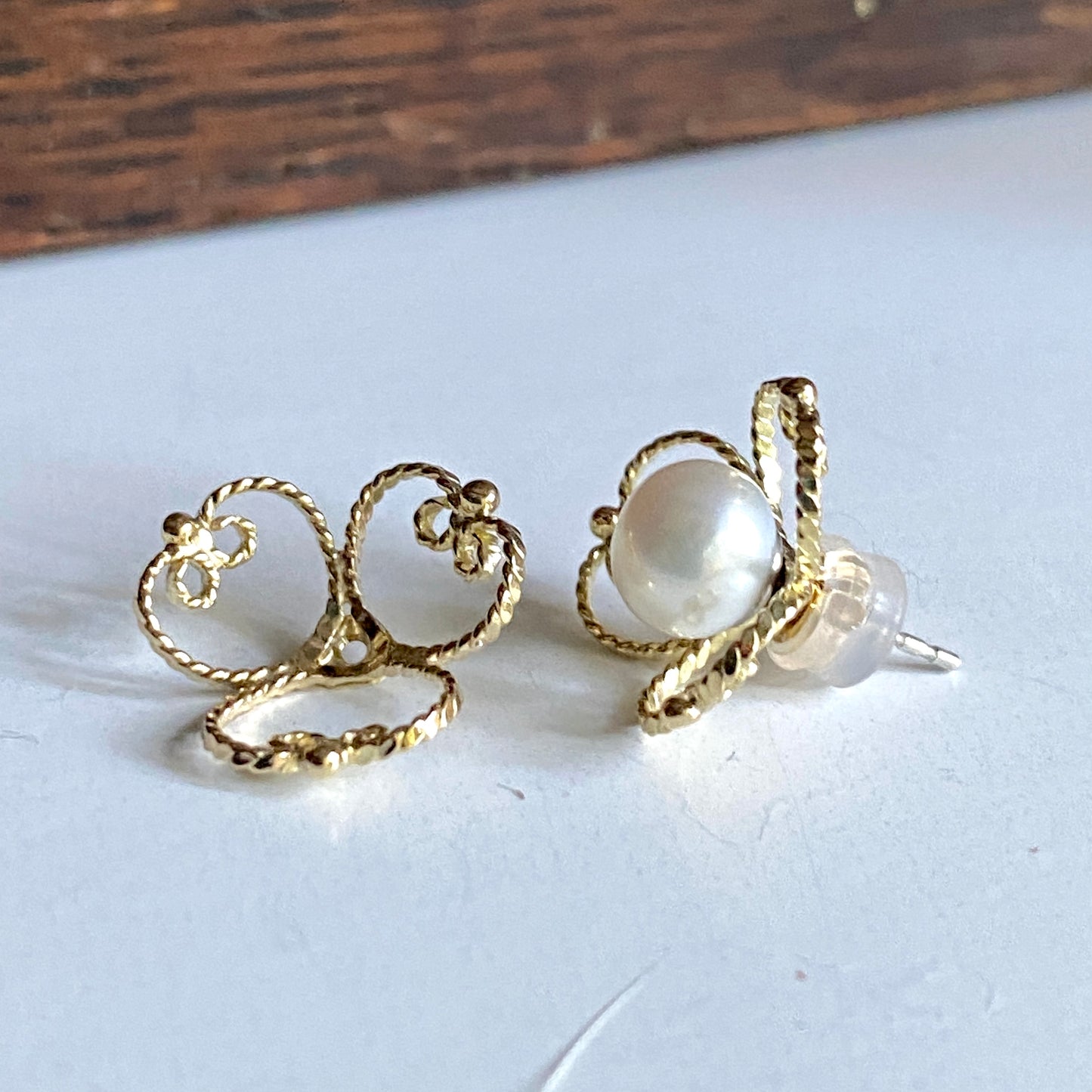 Pearl Button Stud Earrings