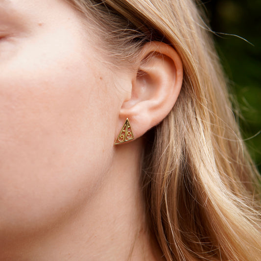 Triangle Trusses Filigree Stud Earrings