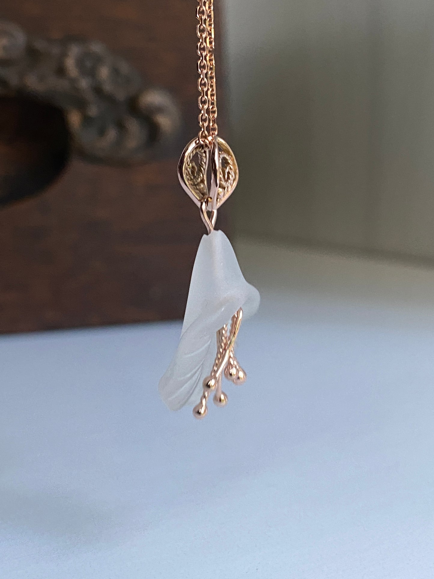 Handcarved Bellflower Pendant