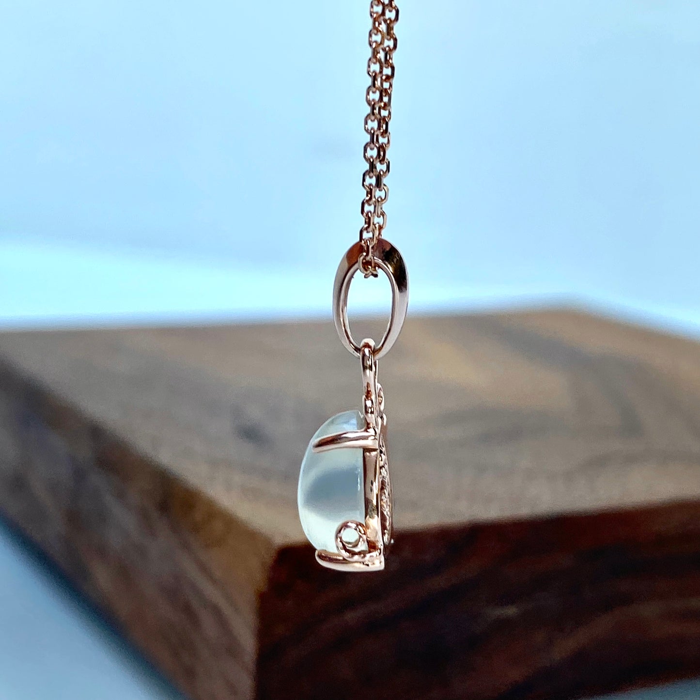 Moonstone Rosegold Teardrop Pendant