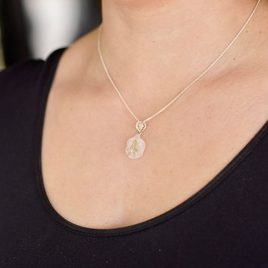 Handcarved Bellflower Pendant Silver