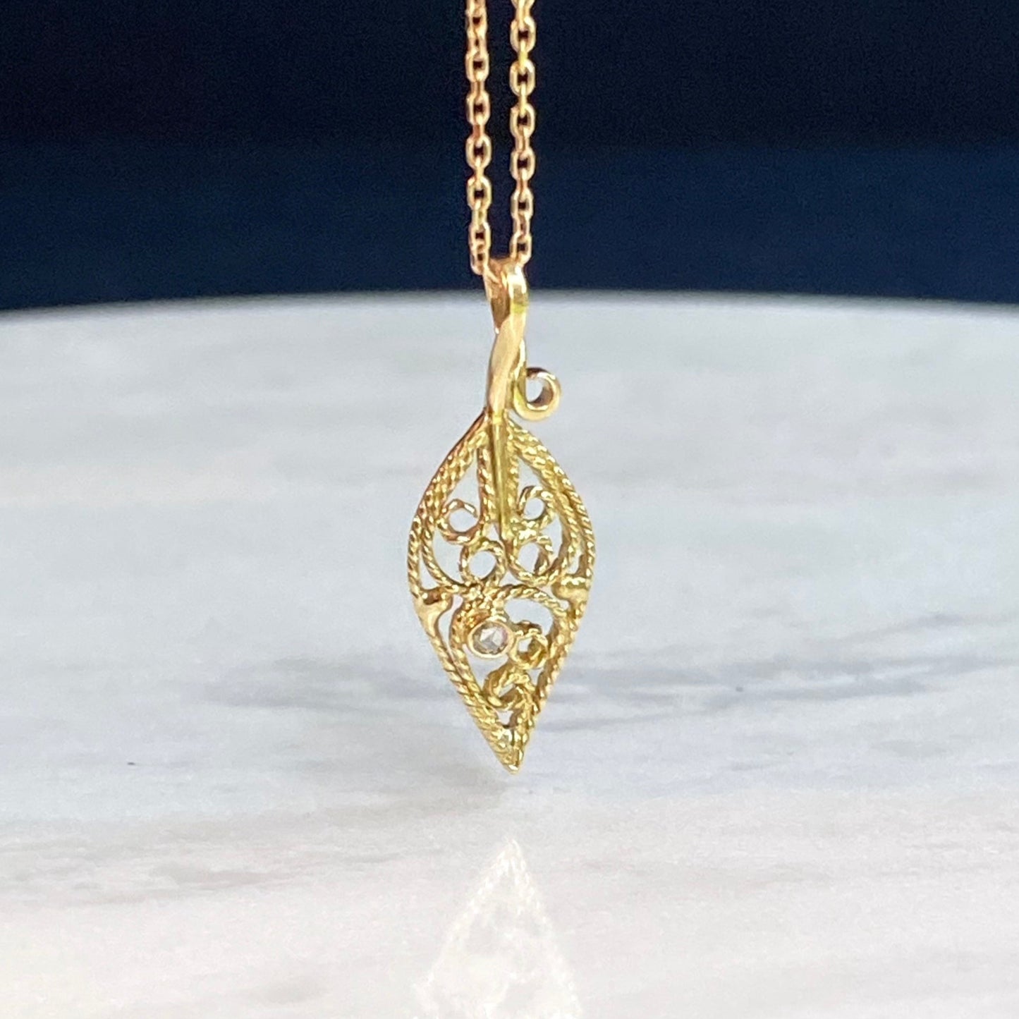 Gold Filigree Leaf Charms