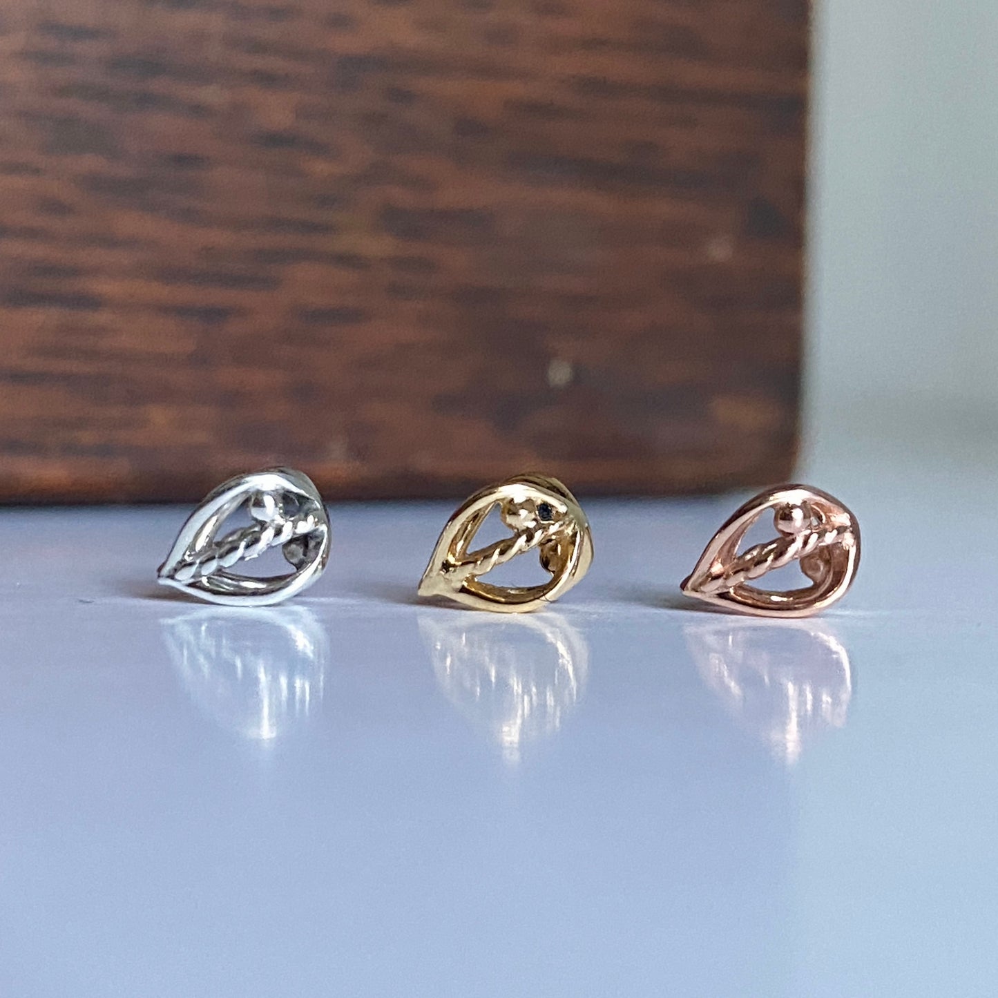 Mini Leaf Bead Slider Charm