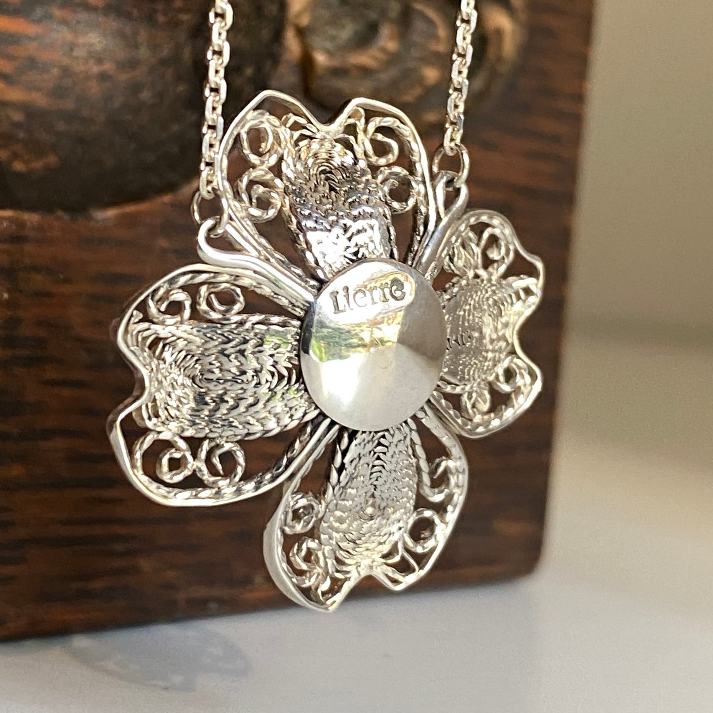 Dogwood Flower Filigree Necklace