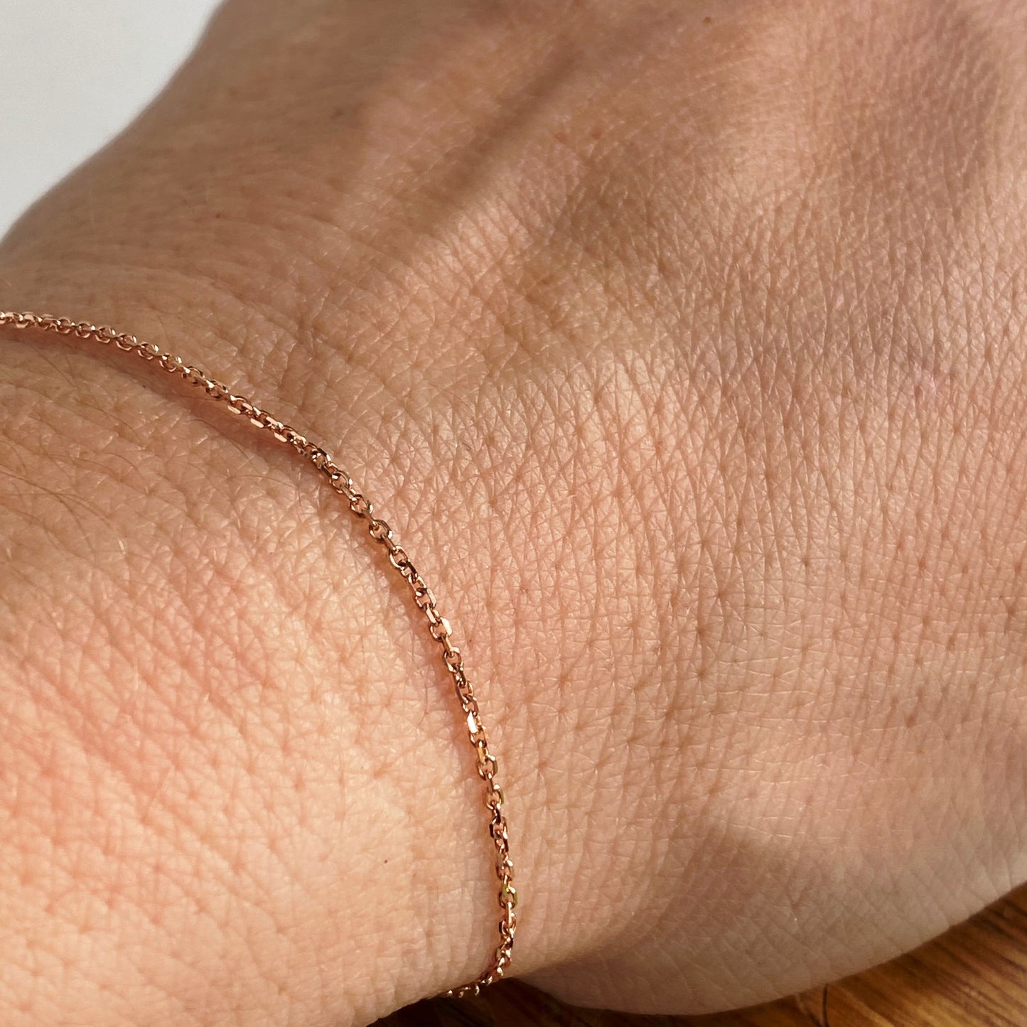 Beveled Gold Fine 1mm Shimmer Chain