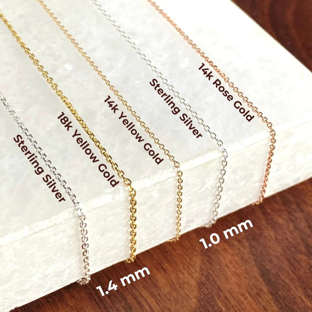 Beveled Gold Fine 1mm Shimmer Chain