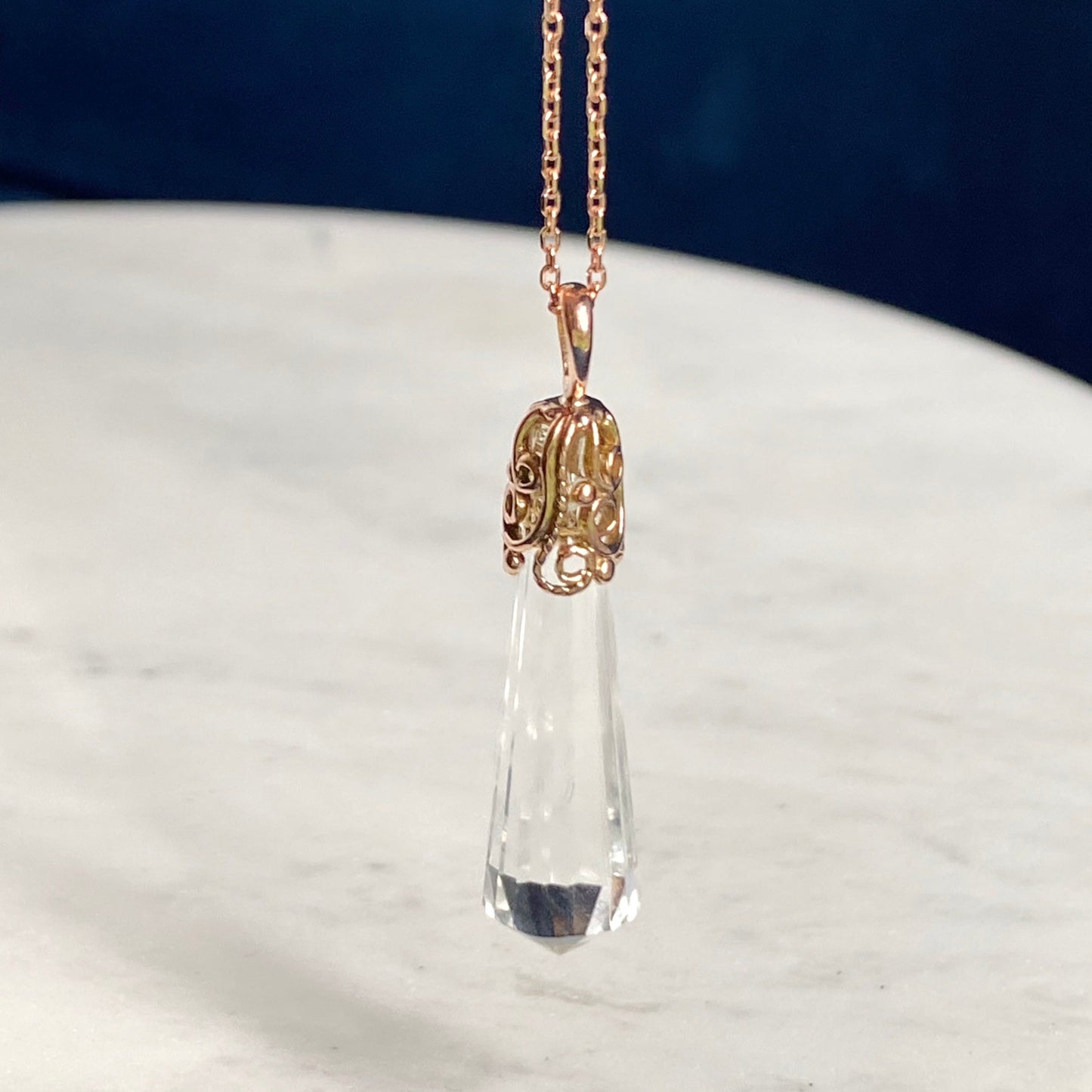 Cylinder Prism Filigree Pendant