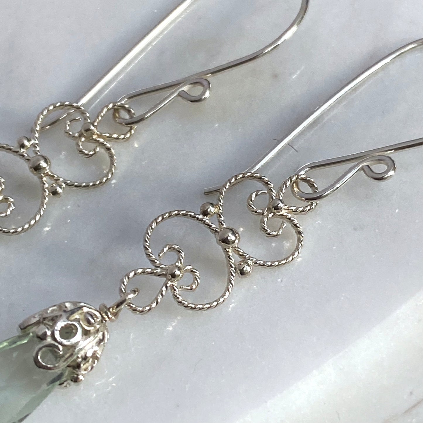 Prasiolite Filigree Regency Earrings