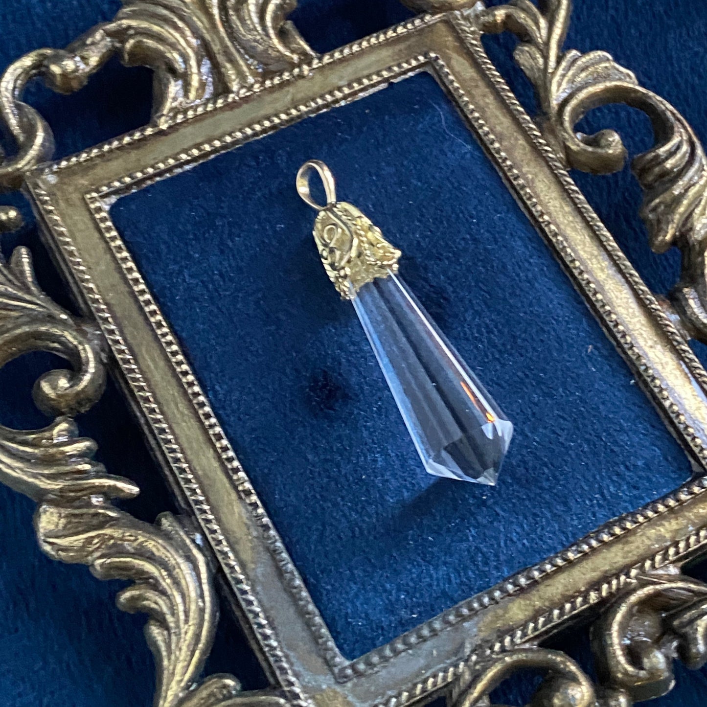 Cylinder Prism Filigree Pendant 14k Rose & 18k Gold