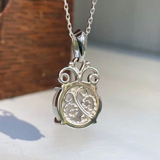 Round Moonstone Filigree Pendant