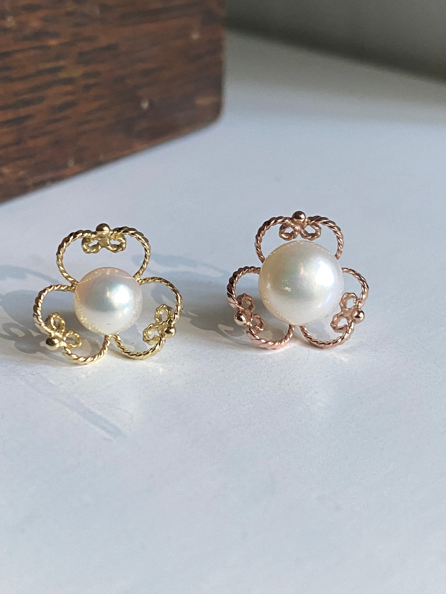 Pearl Button Stud Earrings