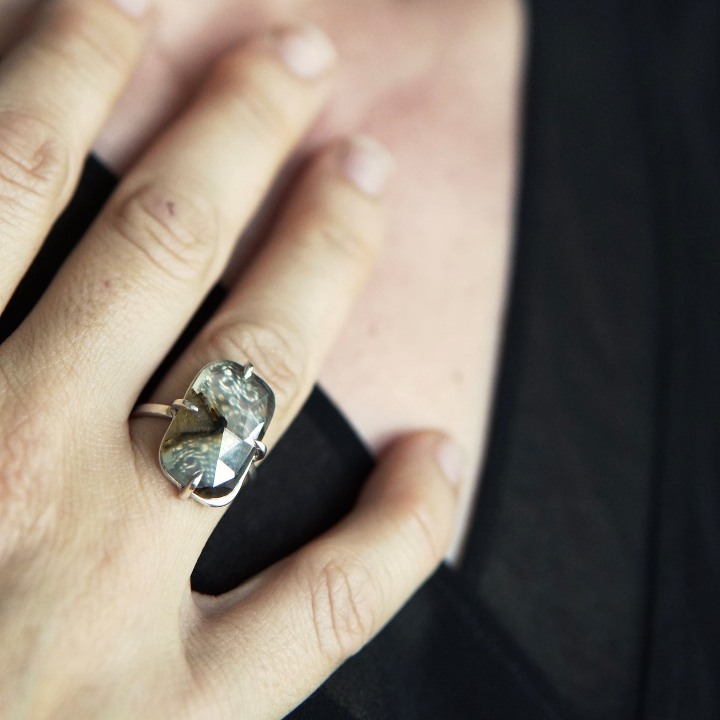 Filigree Silver Mezzanine Ring - Sz 6.75