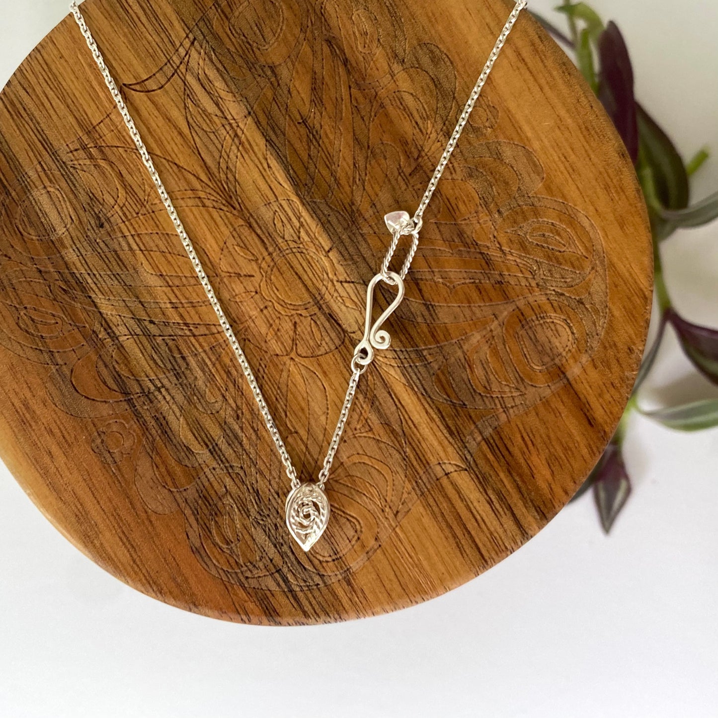 Leaf Bead Slider Charms Silver