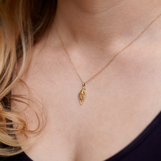 Gold Filigree Leaf Charms 18k with Diamond Accents