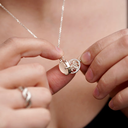 Round Moonstone Filigree Locket