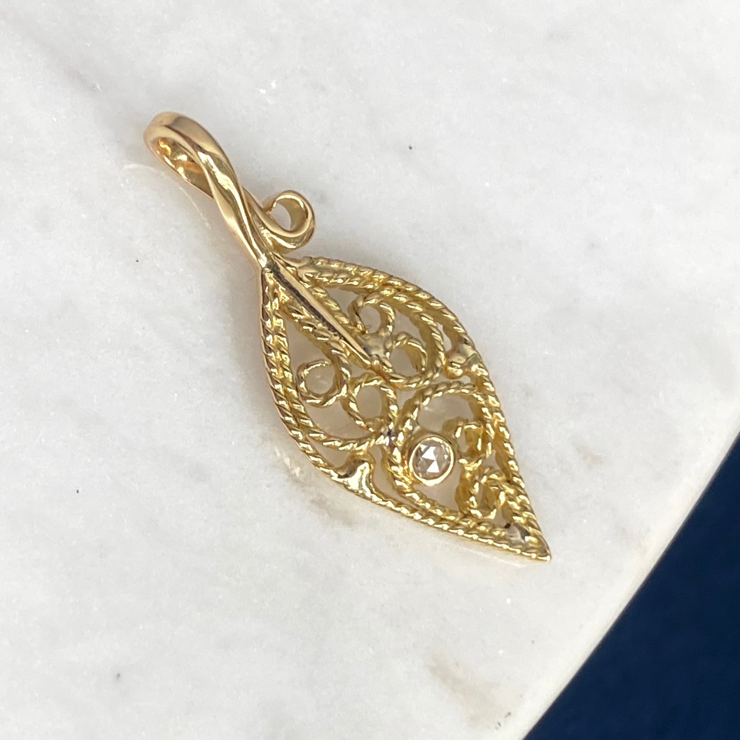 Gold Filigree Leaf Charms