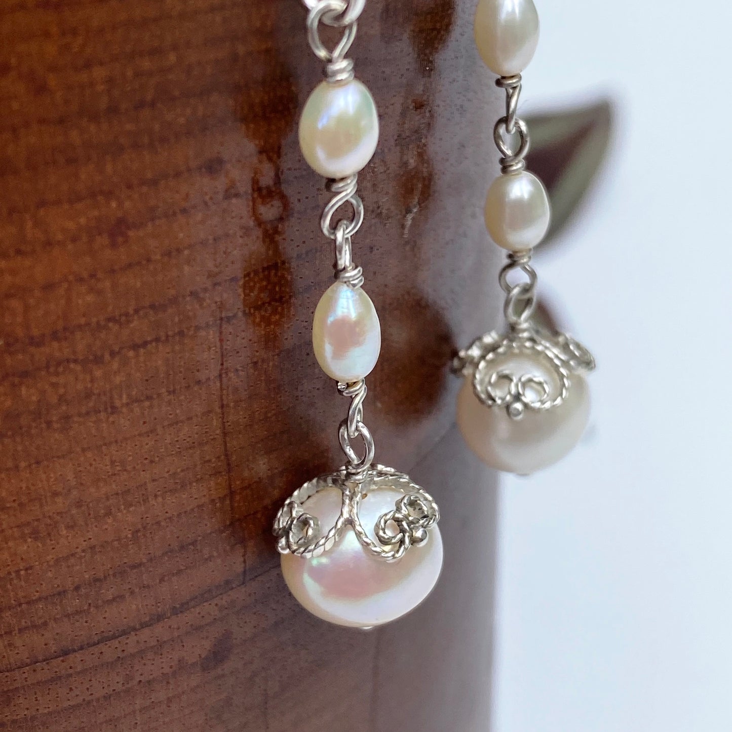 Pearl Filigree Blossom Earrings