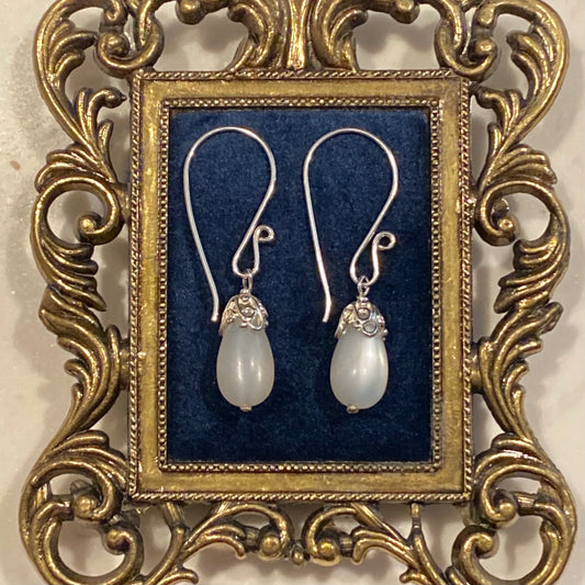 Moonstone Filigree Teardrop Earrings