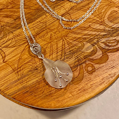 Handcarved Bellflower Pendant Silver