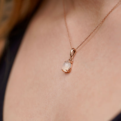 Moonstone Teardrop Pendant 14k Rose Gold