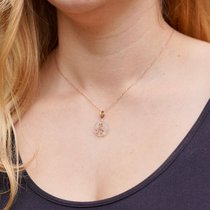 Handcarved Bellflower Pendant 14k Rose Gold