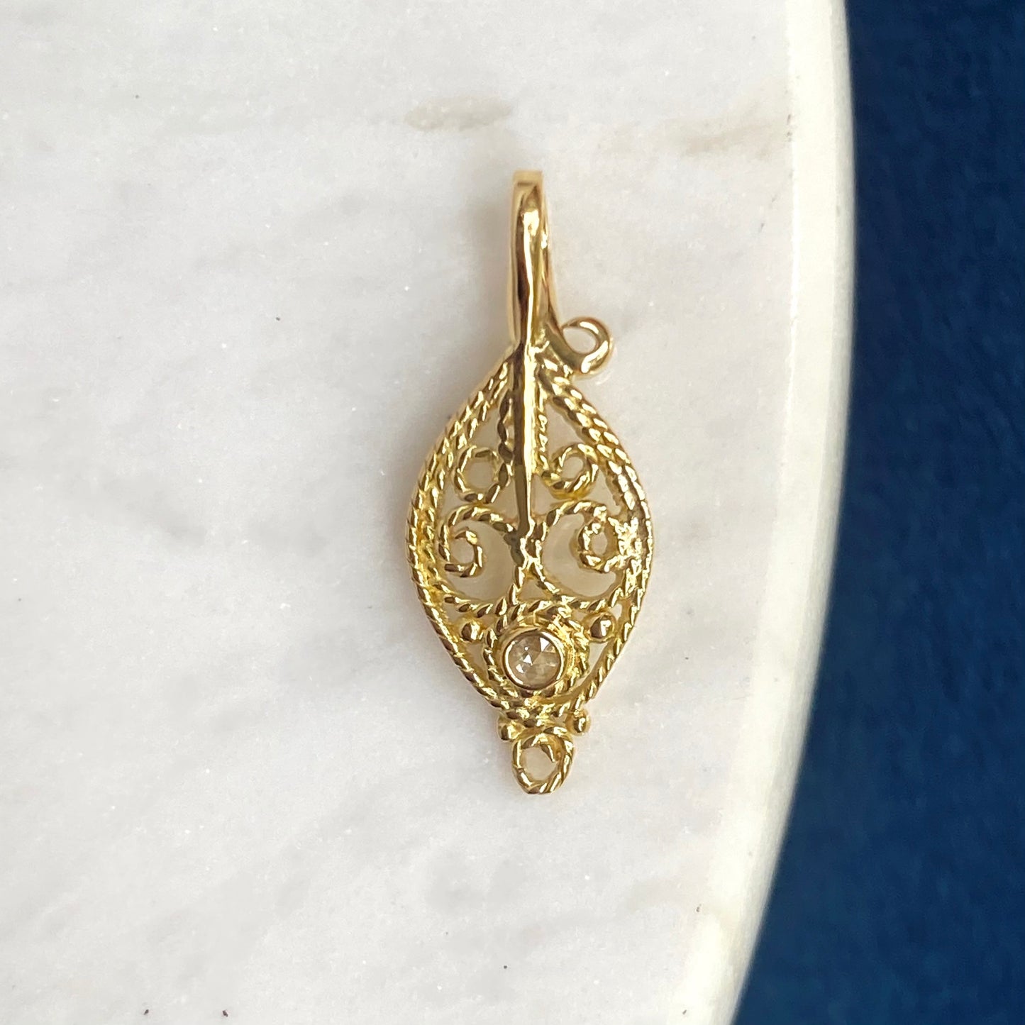 Gold Filigree Leaf Charms