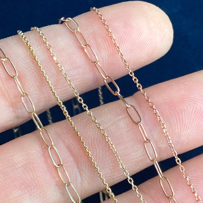 Beveled Gold Fine 1mm Shimmer Chain