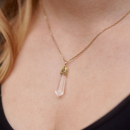 Cylinder Prism Filigree Pendant 14k Rose & 18k Gold