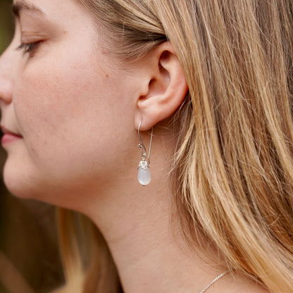 Moonstone Filigree Teardrop Earrings
