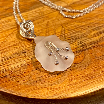 Handcarved Bellflower Pendant Silver