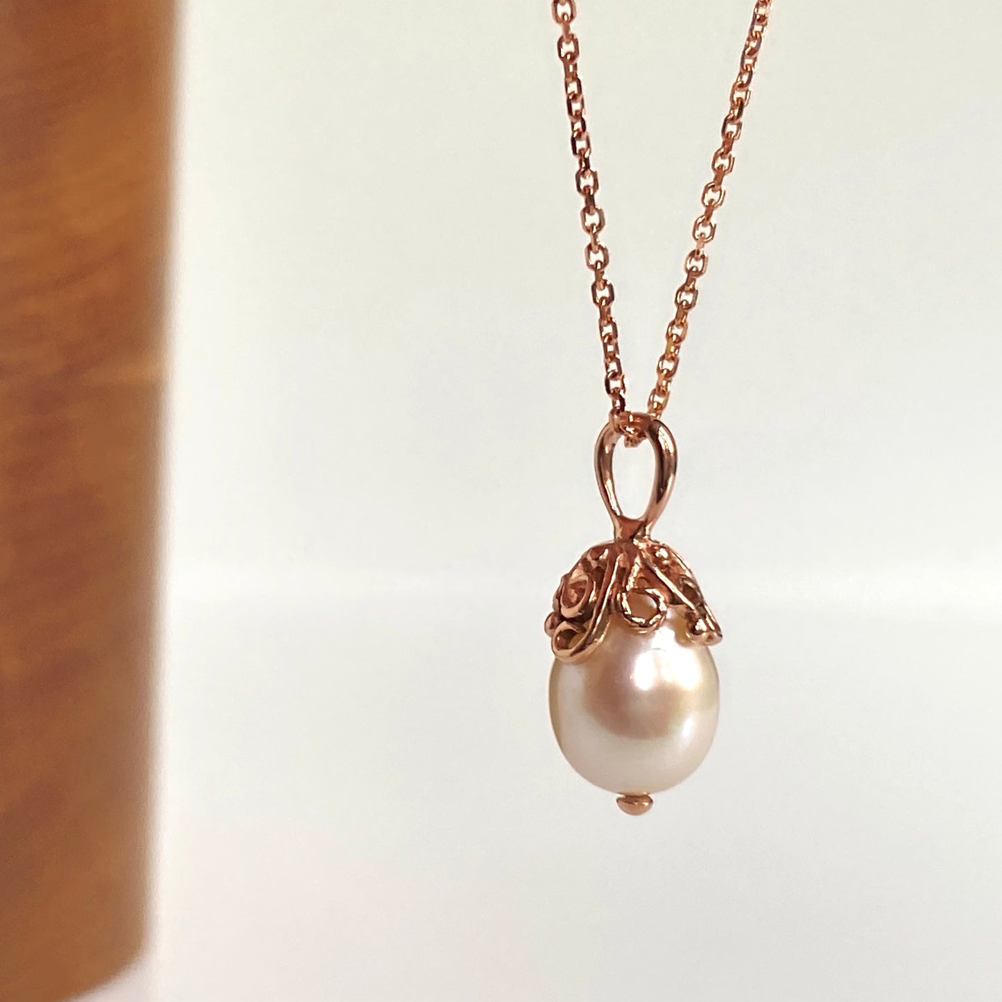 Filigree Pearl Teardrop Pendant