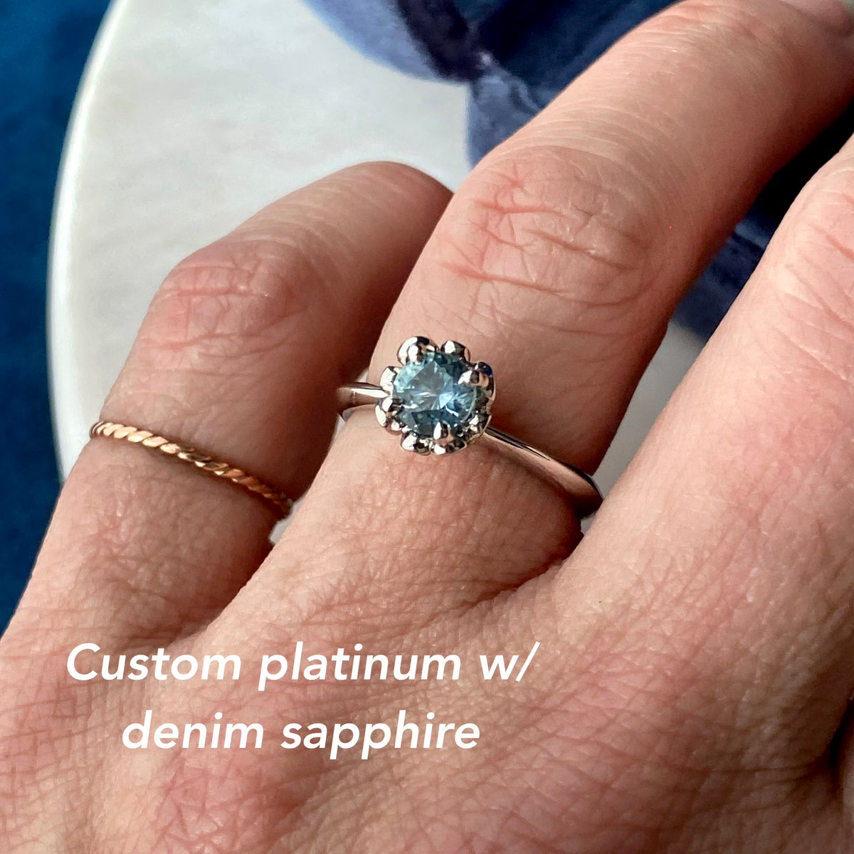 "Nova" Filigree Solitaire Ring 18ky Natural Diamond
