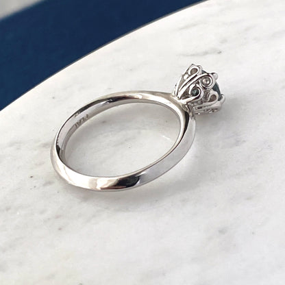 "Nova" Filigree Solitaire Ring 18ky Natural Diamond