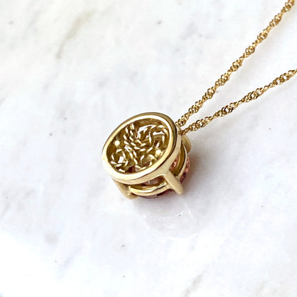 Natural Zircon Filigree Skylight Pendant 18k