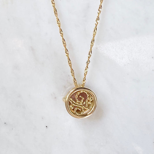 Natural Zircon Filigree Skylight Pendant 18k