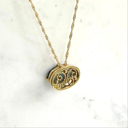 Tourmaline Filigree Skylight Pendant 18k