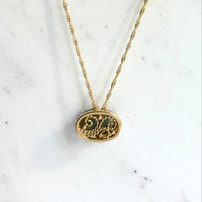 Tourmaline Filigree Skylight Pendant 18k