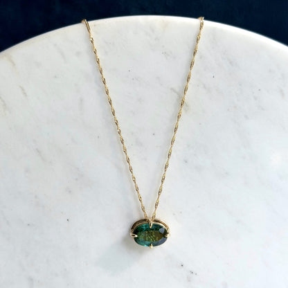 Tourmaline Filigree Skylight Pendant 18k