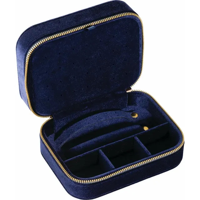 Velvet Zippered Jewelry Travel Case