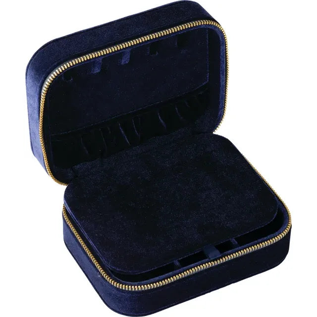 Velvet Zippered Jewelry Travel Case