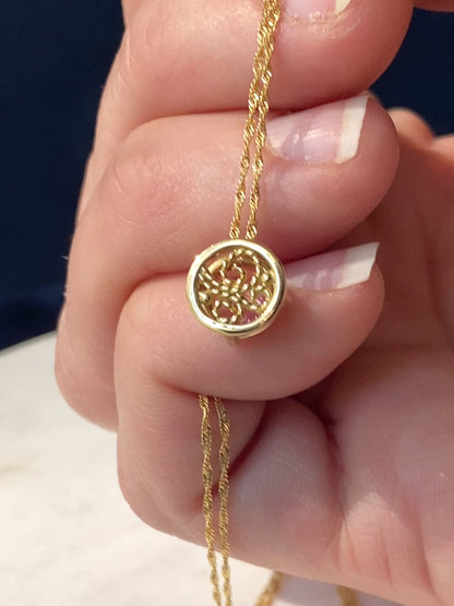 Natural Zircon Filigree Skylight Pendant 18k