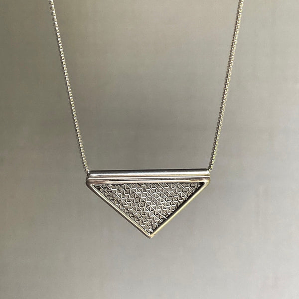 Triangle Necklace with ZigZag Filigree