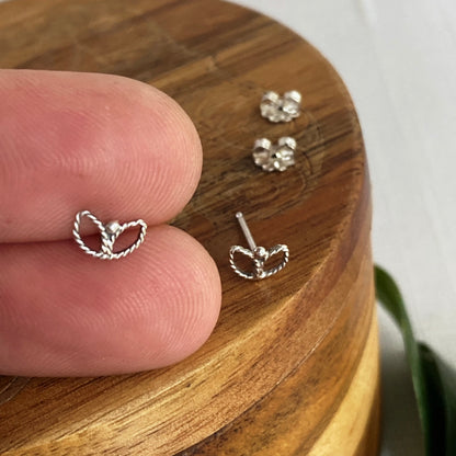 Filigree Tulip Stud Earrings Silver