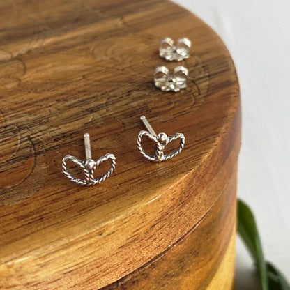 Filigree Tulip Stud Earrings Silver